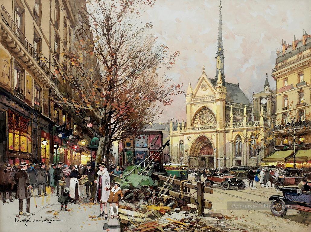 Fin d’après midi Boulevard de Magenta Eugène Galien Parisien Peintures à l'huile